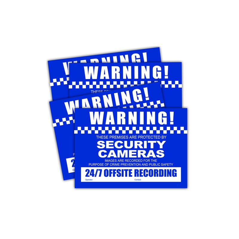 CCTV Warning Stickers (4 pack) - Small Size jpg