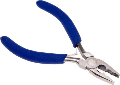 Photo of a pair of 155mm combination pliers taken from a high angle.
