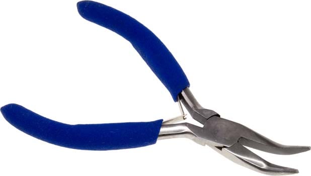 Photo of a pair of 130mm bent long nose pliers.