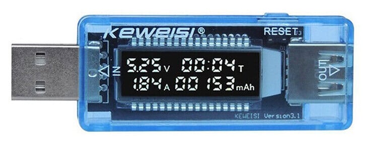 Keweisi USB Current & Voltage Tester OLED - Front