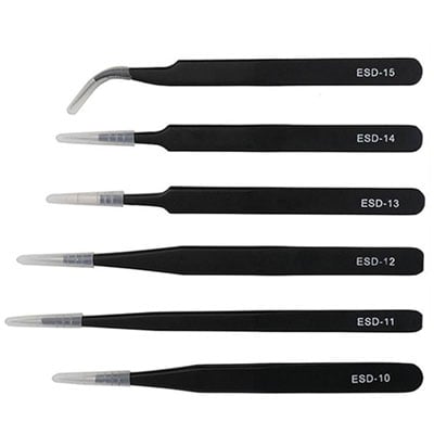 Precision ESD Tweezers - Assortment of 6