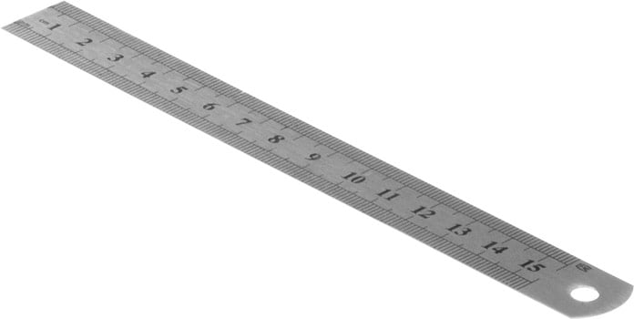 Photo of a stainless steel ruler 155mm.