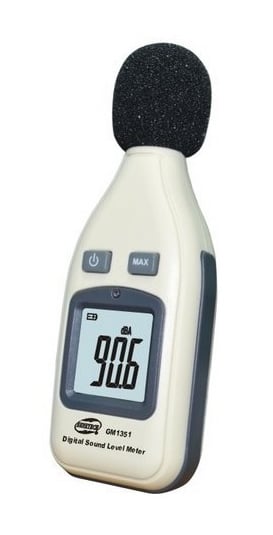 Photo of a Benetech GM1351 digital sound level meter.