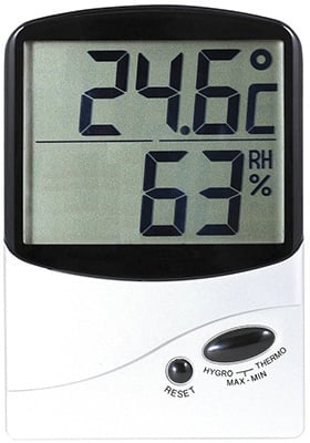 Photo of a jumbo display thermometer/hygrometer.