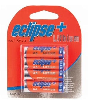 Eclipse Plus Lithium AA 1.5V Batteries 4Pk