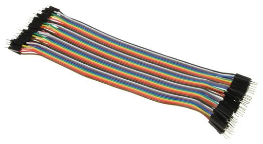 Jumper Connector Leads M-M Rainbow 200mm (40 Pack) | Wiltronics