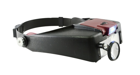 MAGNIFYING GLASS HEADSET WITH LED LIGHTING