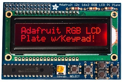 RGB Negative 16x2 LCD + Keypad kit for RPi B+