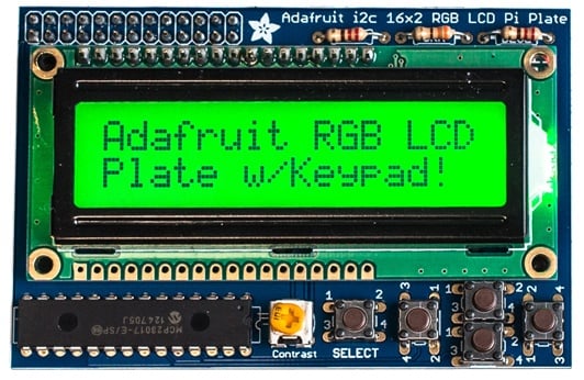 RGB Positive 16x2 LCD + Keypad kit for RPi B+