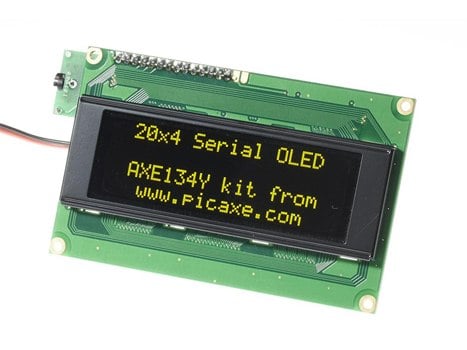 SERIAL 20X4 OLED DISPLAY  YELLOW ON BLACK