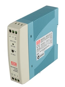 SLIM DIN RAIL SMPS 24VDC 24WATT (1AMP)