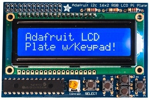 Blue & White 16x2 LCD + Keypad kit for RPi B+