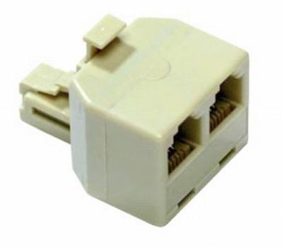 RJ12 MODULAR DOUBLE ADAPTOR RJ12 6P/4C  