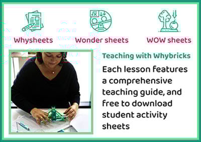 Teaching with Whybricks. Each lesson features a comprehensive teaching guide, and free to download student activity sheets.